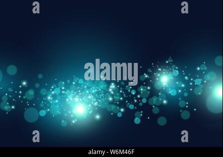 Flowing digital particles effect. Vector illustration. Stock Vector