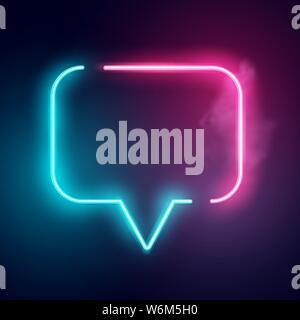 A glowing neon speech bubble sign. Vector illustration Stock Vector