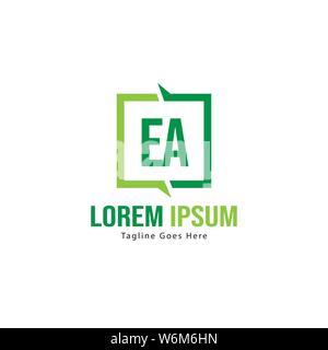Initial EA logo template with modern frame. Minimalist EA letter logo vector illustration design Stock Vector