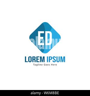 Initial ED logo template with modern frame. Minimalist ED letter logo vector illustration design Stock Vector