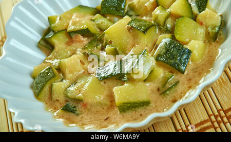 Khatta Meetha Kaddu, Punjabi  sweet sour pumpkin with fenugreek seeds. Stock Photo