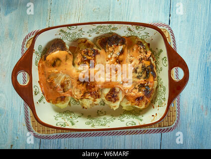 Cabbage Roll Chicken Enchiladas , Mexican food Stock Photo