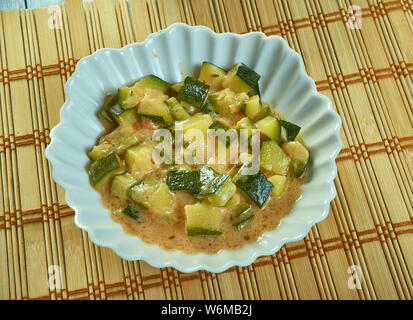 Khatta Meetha Kaddu, Punjabi  sweet sour pumpkin with fenugreek seeds. Stock Photo