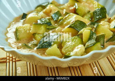 Khatta Meetha Kaddu, Punjabi  sweet sour pumpkin with fenugreek seeds. Stock Photo