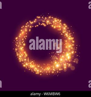 A loop of glowing sparkling particles. Vector illustration. Stock Vector