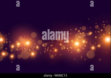 Glowing digital particles effect. Vector illustration. Stock Vector