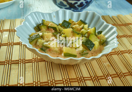 Khatta Meetha Kaddu, Punjabi  sweet sour pumpkin with fenugreek seeds. Stock Photo