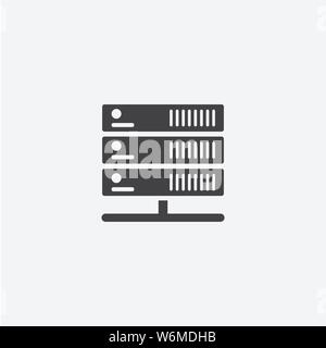 Server glyph icon. Monochrome style design simple element. Black color server icon for web and mobile. Computer collection Stock Vector