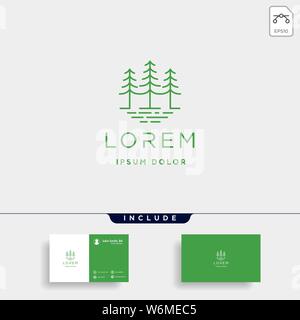 Forest Logo Vector design landscape symbol Stock Vector