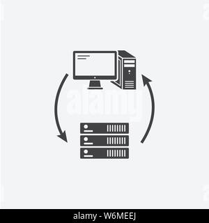 Responsive glyph icon. Monochrome style design simple element. Black color responsive icon for web and mobile. Computer collection Stock Vector