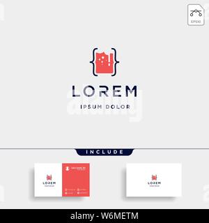 Beer code logo design bar coding simple line vector Stock Vector