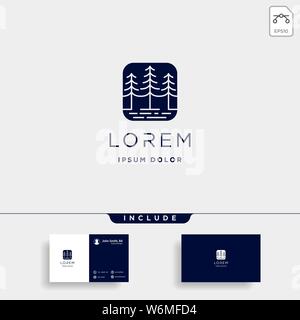 Forest Logo Vector design landscape symbol Stock Vector
