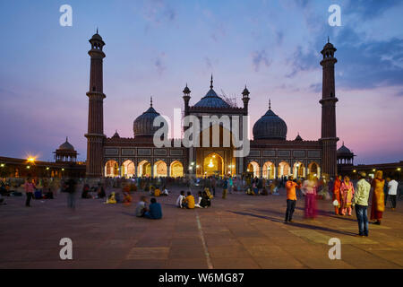 India, Delhi, Old Delhi, Jama Masjid mosque build by Shah Jahan, the moghol emperor Stock Photo