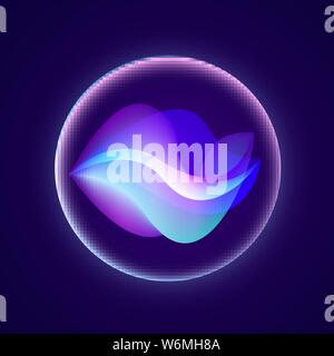 Personal assistant and voice recognition concept gradient. Stock Vector