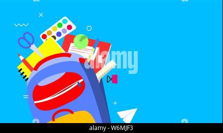 Back School Supplies Elementary Middle School Stock Vector