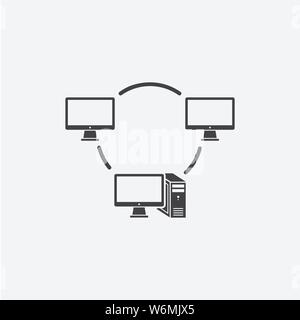Pc Mouse glyph icon. Monochrome style design simple element. Black color pc mouse icon for web and mobile. Computer collection Stock Vector