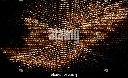 Coffee Color Halftone Dotted Backdrop. Abstract Circular Retro Pattern. Pop Art Style Background. Chocolate Shades Explosion of Confetti. Digitally Ge Stock Vector