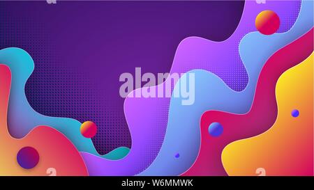 Colorful 3D abstract background with paper cut shapes Stock Vector