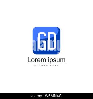 Initial GD logo template with modern frame. Minimalist GD letter logo vector illustration design Stock Vector