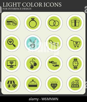 jewerly store web icons for user interface design Stock Vector