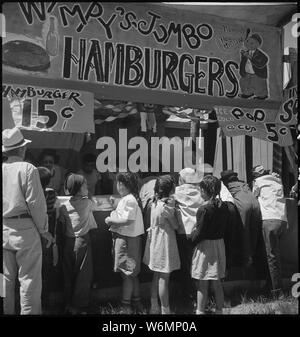 Tule Lake Segregation Center, Newell, California. Scene at a camp carnival held July 1-2, 1944. Stock Photo