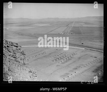 Tule Lake, California. A panoramic view showing site of Tule Lake War Relocation Authority center. Stock Photo