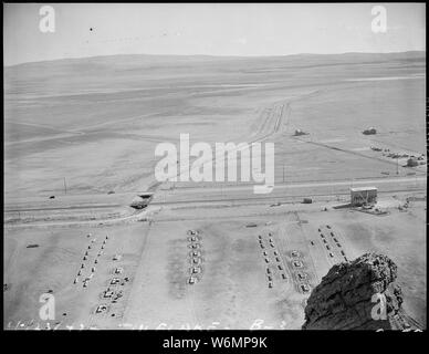 Tule Lake, California. A panoramic view showing site of Tule Lake War Relocation Authority center. Stock Photo