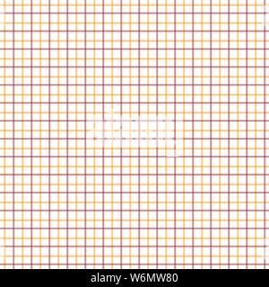 Red and Orange Tattersall Check Pattern. Men's Shirt Fashion Textile Fabric. Repeating Tile Plaid Pattern. Stock Vector