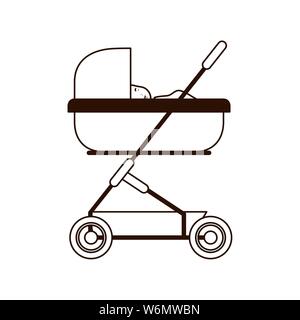 Isolated baby boy inside stroller design Stock Vector