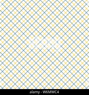 Yellow and Blue Tattersall Check Pattern. Men's Shirt Fashion Textile Fabric. Repeating Tile Plaid Pattern. Stock Vector