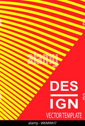 Minimal vector cover design. Smooth yellow red backgrounds as a modern template for design. Fluid creative backgrounds from contemporary forms to desi Stock Vector