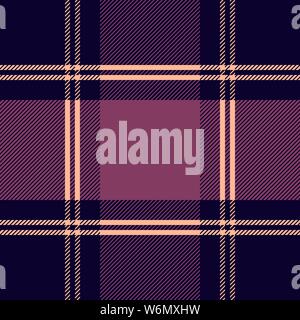 Tartan Pattern in Violet and Blue . Texture for plaid, tablecloths, clothes, shirts, dresses, paper, bedding, blankets, quilts and other textile produ Stock Vector
