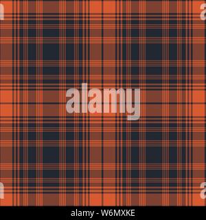 Tartan Pattern Dark Blue and Orange . Texture for plaid, tablecloths, clothes, shirts, dresses, paper, bedding, blankets, quilts and other textile pro Stock Vector