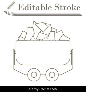 Mine Coal Trolley Icon. Editable Bold Outline With Color Fill Design ...