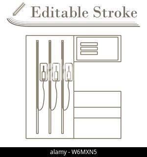 Fuel Station Icon. Editable Stroke Simple Design. Vector Illustration. Stock Vector