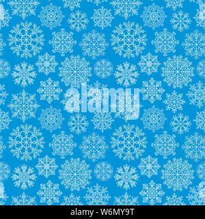 Decorative snowflakes, seamless background. Christmas decoration, winter pattern. Vector illustration Stock Vector