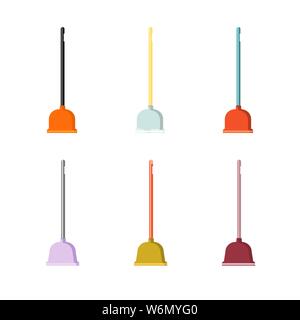 Vector rubber plunger for toilet cleaning Stock Vector