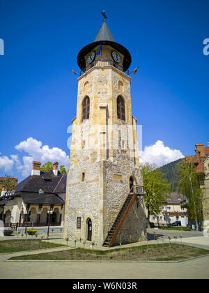 Ancient towerbell in the medieval complex Royal Court from Piatra Neamt, Romania Stock Photo