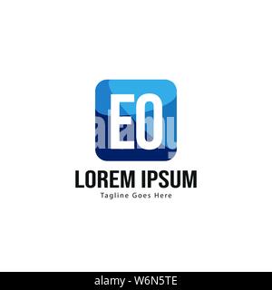 Initial EO logo template with modern frame. Minimalist EO letter logo vector illustration design Stock Vector