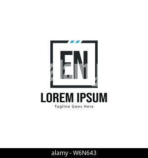 Initial EN logo template with modern frame. Minimalist EN letter logo vector illustration design Stock Vector