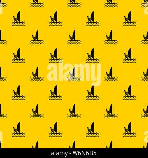 Man on windsurf pattern vector Stock Vector
