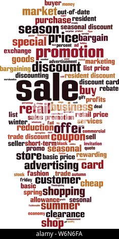 Sale word cloud concept. Collage made of words about sale. Vector illustration Stock Vector