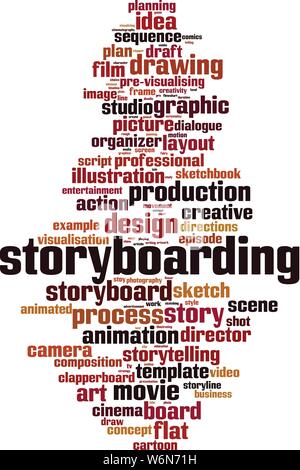 Storyboarding cloud concept. Collage made of words about storyboarding. Vector illustration Stock Vector