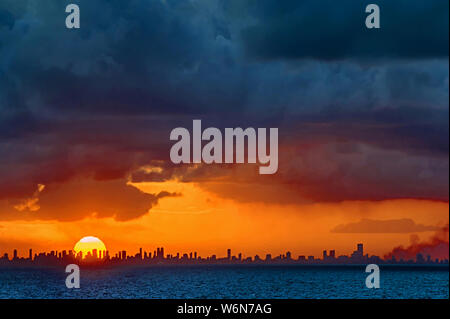 Joao Pessoa skyline South American sunset coast Stock Photo