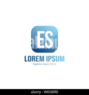 Initial ES logo template with modern frame. Minimalist ES letter logo vector illustration design Stock Vector