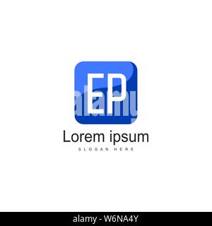 Initial EP logo template with modern frame. Minimalist EP letter logo vector illustration design Stock Vector