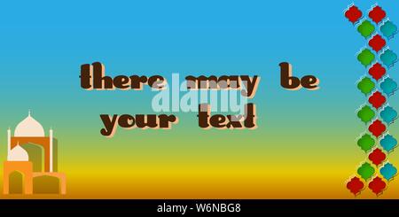 Frame for text with a separator and a pattern on the bedouin fabric Sadu. She draws attention to the important text. Stock Vector