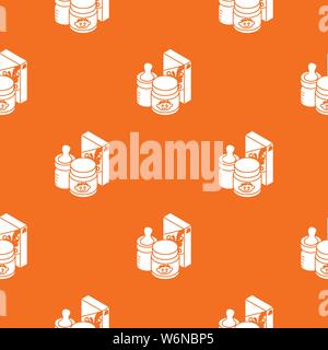 Baby food pattern vector orange Stock Vector