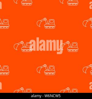 Excavator pattern vector orange Stock Vector