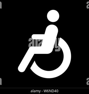 A black and white Disabled wheelchair icon Stock Vector